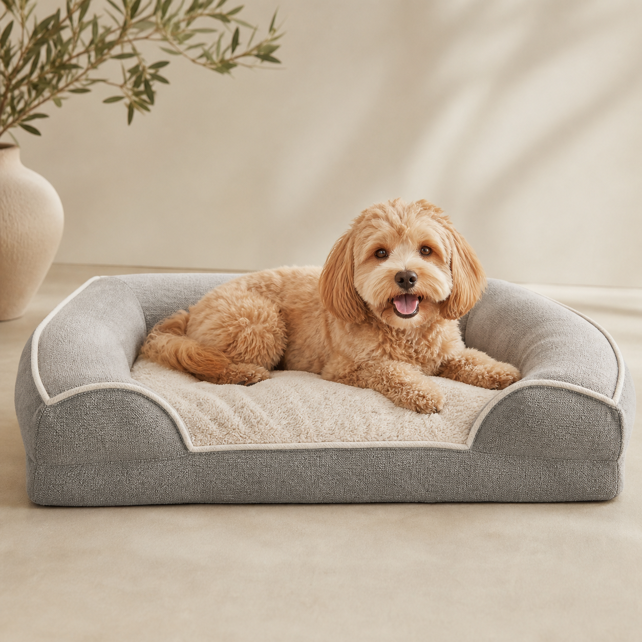 Plush dog bed category image